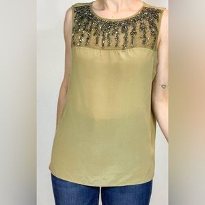 Haute Hippie silk embellished sleeveless‎ blouse sz small